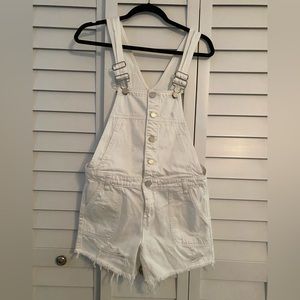 Blank NYC White Denim Shortalls
